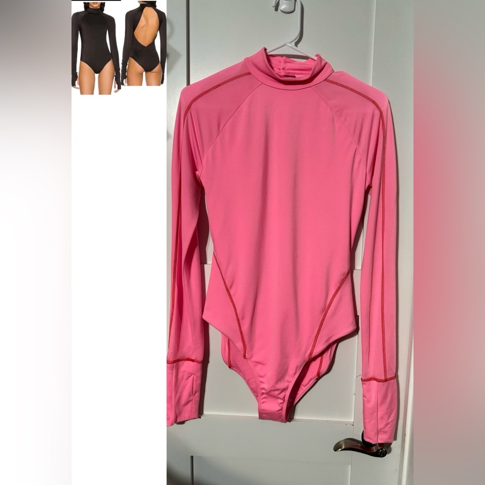 Free People Pink Long Sleeve One-Piece Swimsuit